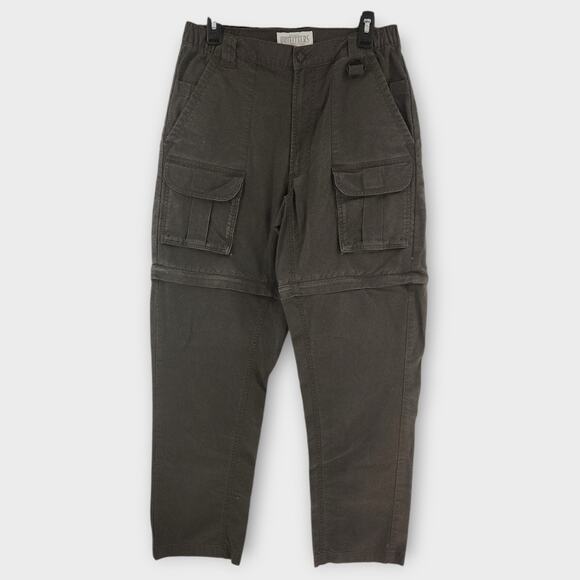 Roundtree & Yorke Pants Mens 32x32 Act 30x30 Convertible Cargo Green Stretch - Picture 1 of 4